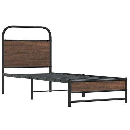 Bed Frame without Mattress 80x200 cm Brown Oak Engineered Wood