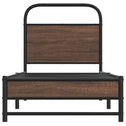 Bed Frame without Mattress 80x200 cm Brown Oak Engineered Wood