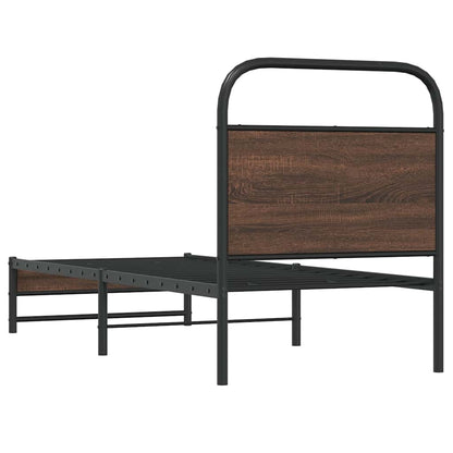 Bed Frame without Mattress 80x200 cm Brown Oak Engineered Wood