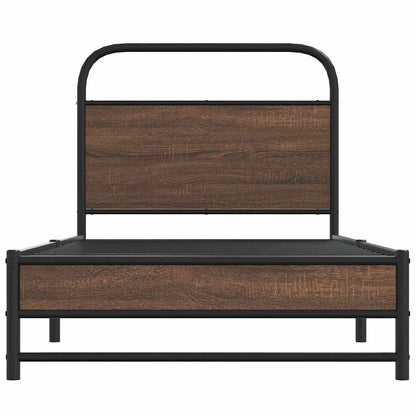 Bed Frame without Mattress 100x200 cm Brown Oak Engineered Wood