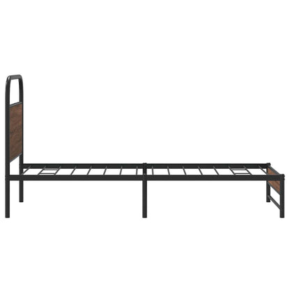 Bed Frame without Mattress 100x200 cm Brown Oak Engineered Wood