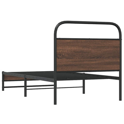 Bed Frame without Mattress 100x200 cm Brown Oak Engineered Wood