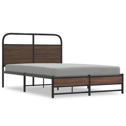 Bed Frame without Mattress 120x200 cm Brown Oak Engineered Wood