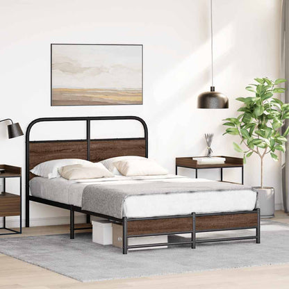 Bed Frame without Mattress 120x200 cm Brown Oak Engineered Wood