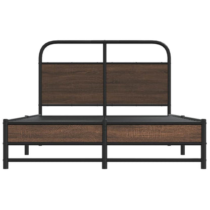 Bed Frame without Mattress 120x200 cm Brown Oak Engineered Wood