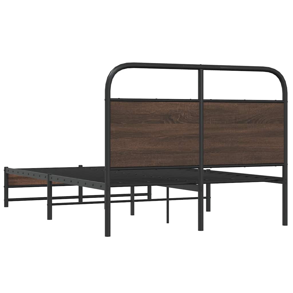 Bed Frame without Mattress 120x200 cm Brown Oak Engineered Wood
