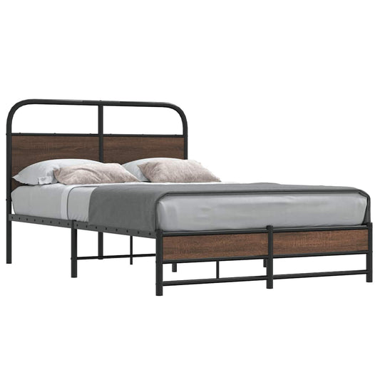 Bed Frame without Mattress 120x200 cm Brown Oak Engineered Wood