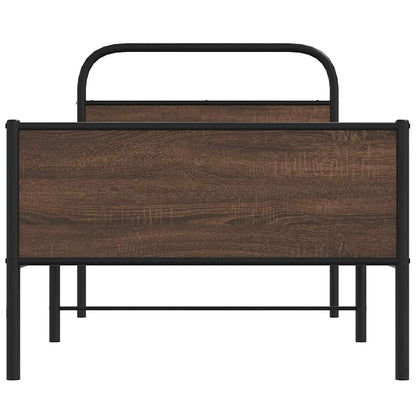 Bed Frame without Mattress 90x200 cm Brown Oak Engineered Wood
