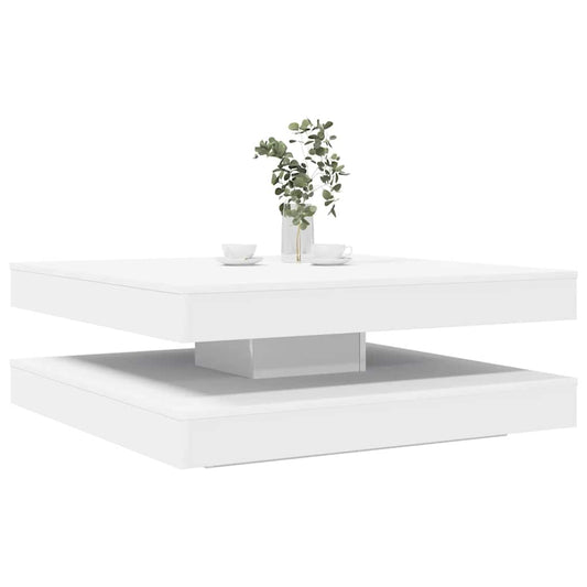 Coffee Table 360-Degree Rotatable White 90x90x34.5 cm