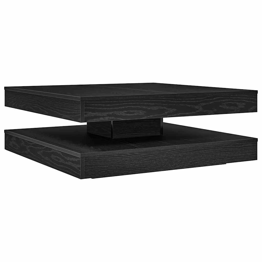 Coffee Table 360-Degree Rotatable Black Oak 90x90x34.5 cm