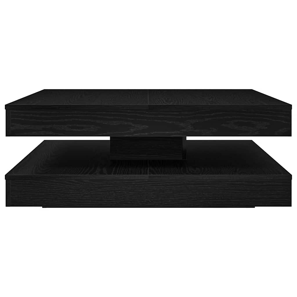 Coffee Table 360-Degree Rotatable Black Oak 90x90x34.5 cm