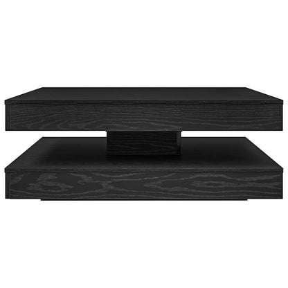 Coffee Table 360-Degree Rotatable Black Oak 90x90x34.5 cm