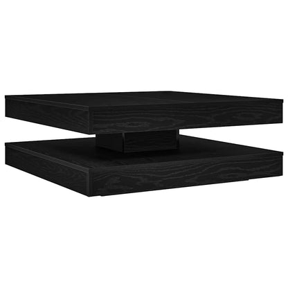 Coffee Table 360-Degree Rotatable Black Oak 90x90x34.5 cm