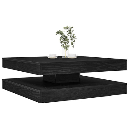 Coffee Table 360-Degree Rotatable Black Oak 90x90x34.5 cm