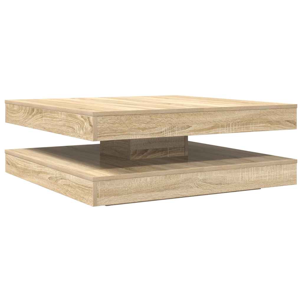 Coffee Table 360-Degree Rotatable Sonoma Oak 90x90x34.5 cm