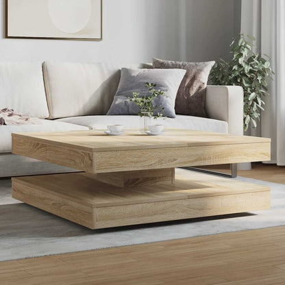 Coffee Table 360-Degree Rotatable Sonoma Oak 90x90x34.5 cm