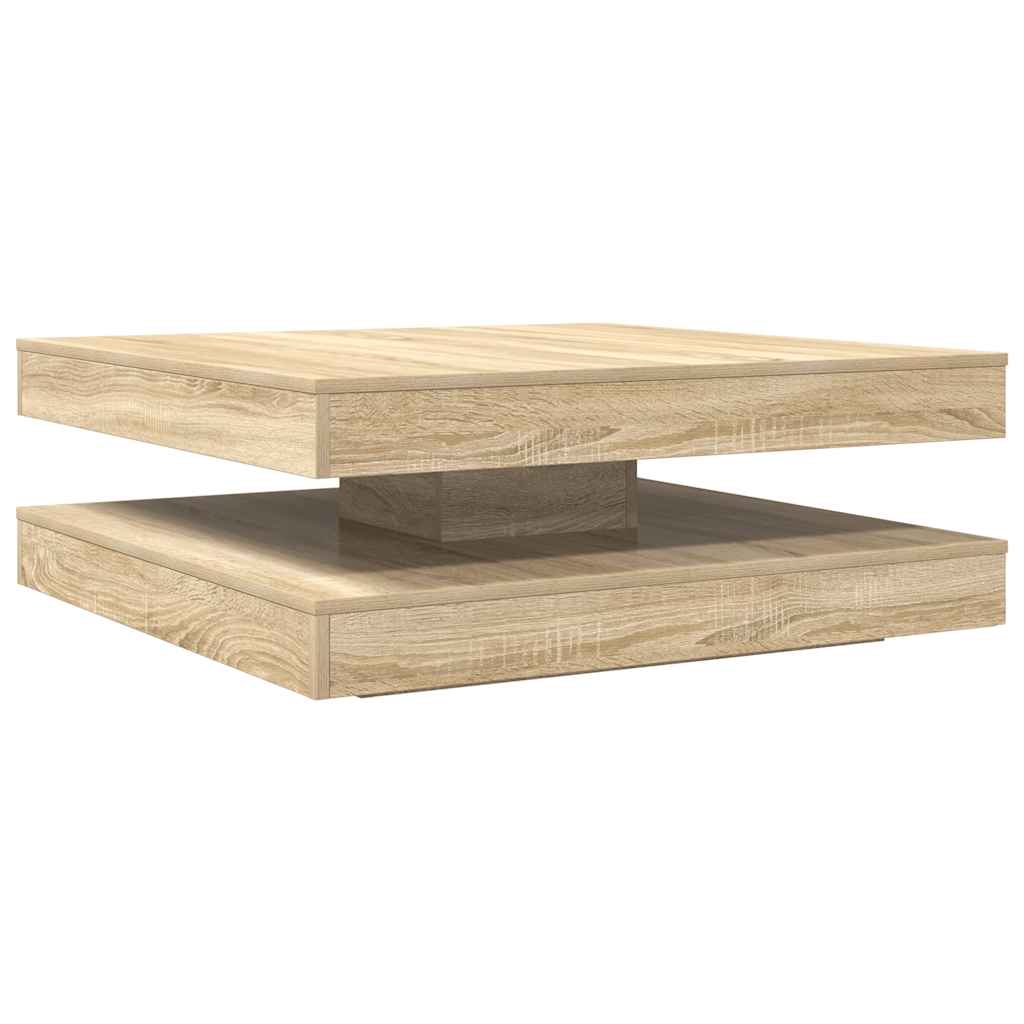 Coffee Table 360-Degree Rotatable Sonoma Oak 90x90x34.5 cm