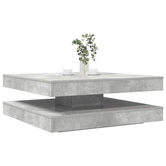 Coffee Table 360-Degree Rotatable Concrete Grey 90x90x34.5 cm