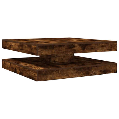 Coffee Table 360-Degree Rotatable Smoked Oak 90x90x34.5 cm