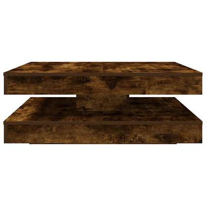 Coffee Table 360-Degree Rotatable Smoked Oak 90x90x34.5 cm