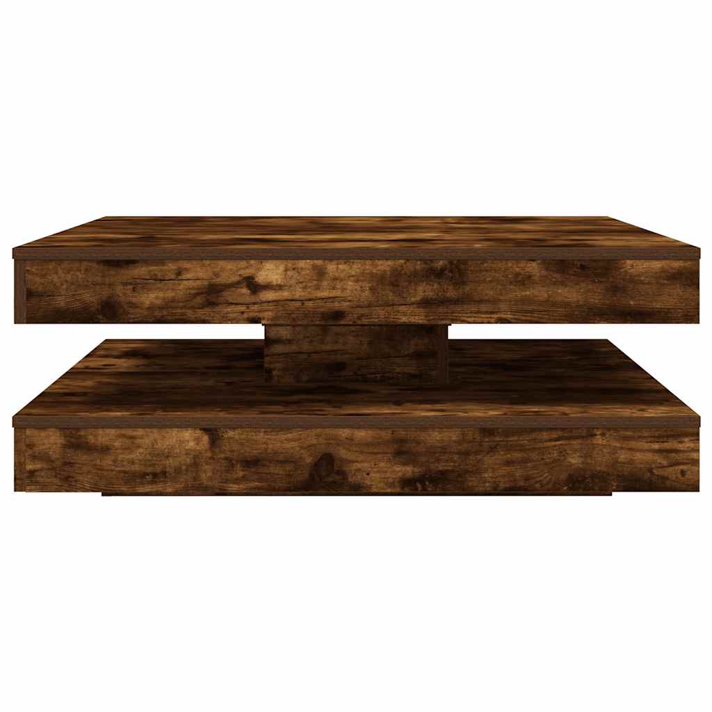 Coffee Table 360-Degree Rotatable Smoked Oak 90x90x34.5 cm