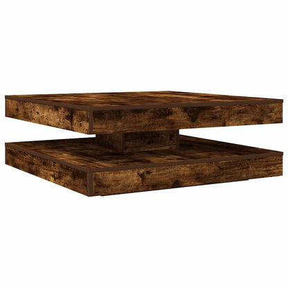 Coffee Table 360-Degree Rotatable Smoked Oak 90x90x34.5 cm