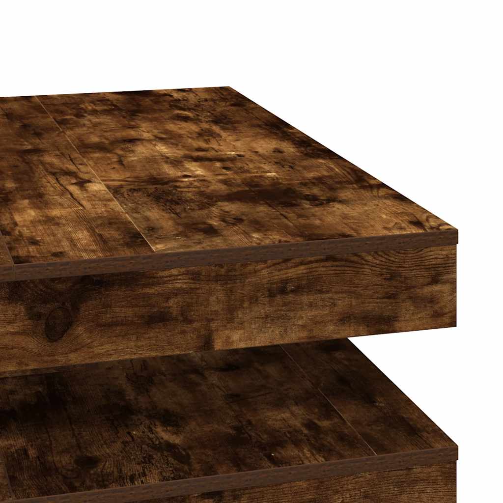 Coffee Table 360-Degree Rotatable Smoked Oak 90x90x34.5 cm