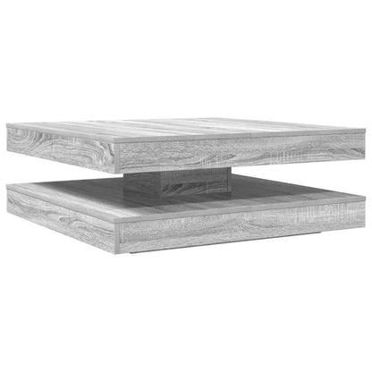 Coffee Table 360-Degree Rotatable Grey Sonoma 90x90x34.5 cm