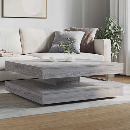 Coffee Table 360-Degree Rotatable Grey Sonoma 90x90x34.5 cm