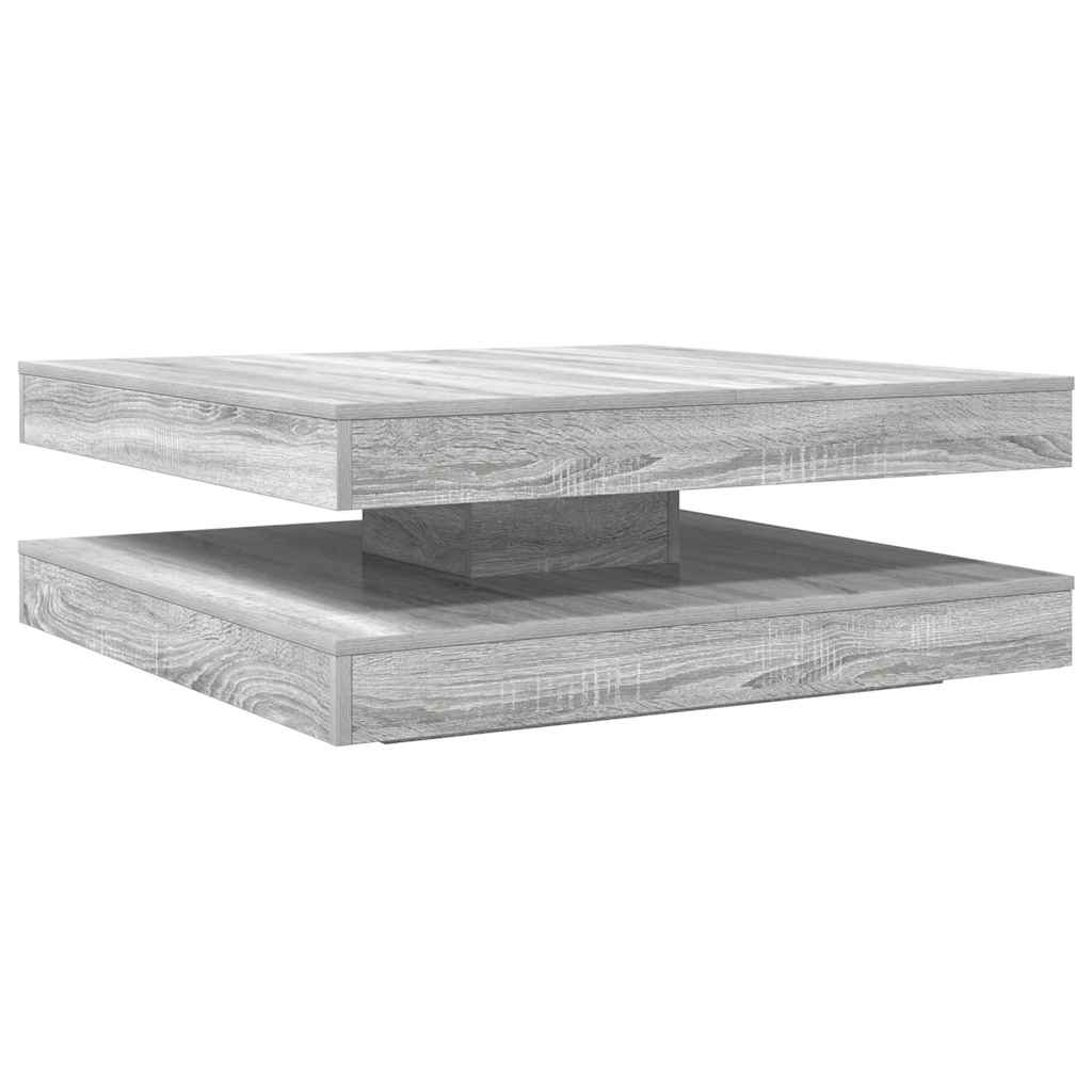 Coffee Table 360-Degree Rotatable Grey Sonoma 90x90x34.5 cm