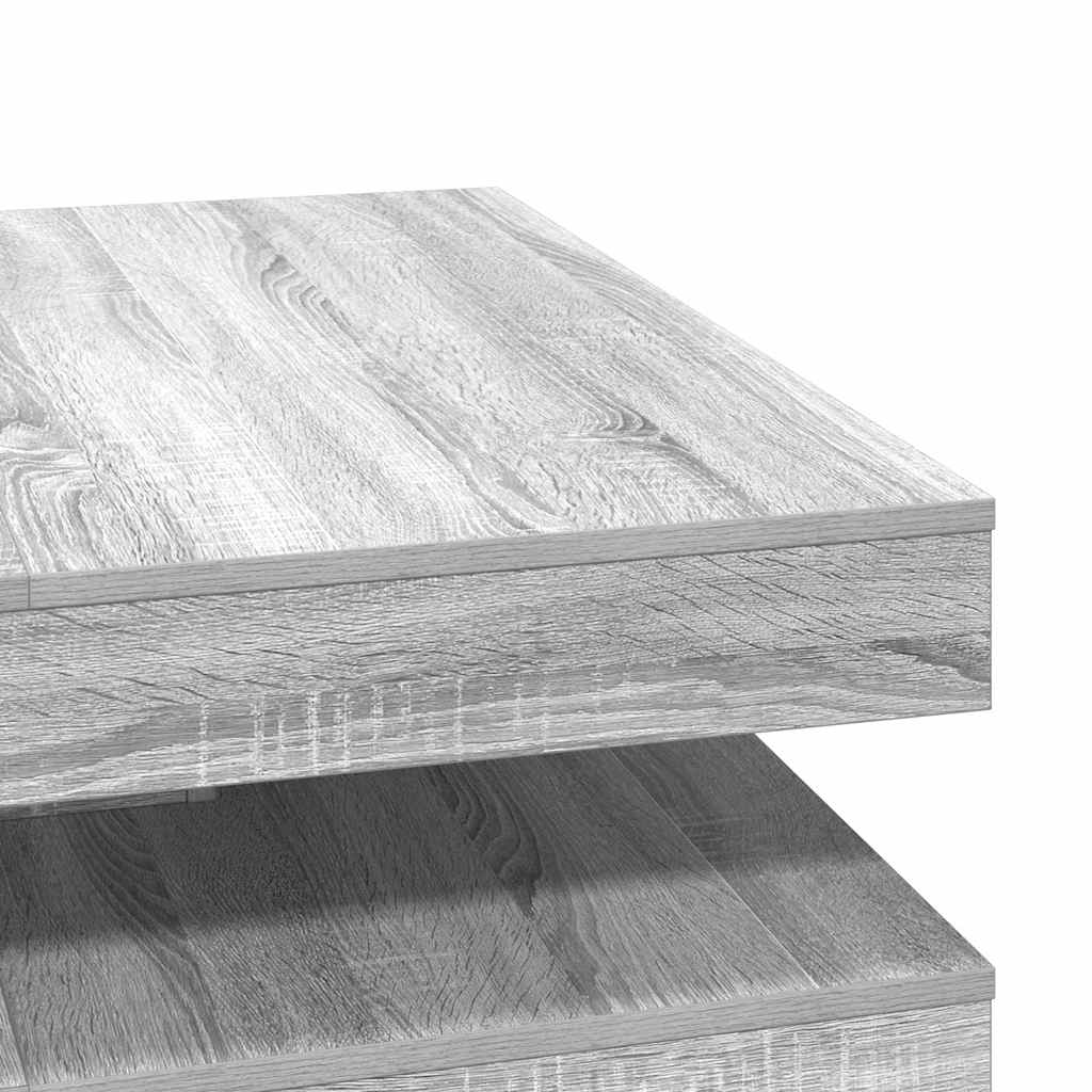 Coffee Table 360-Degree Rotatable Grey Sonoma 90x90x34.5 cm