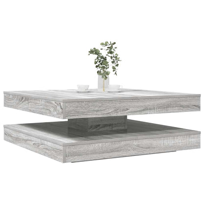 Coffee Table 360-Degree Rotatable Grey Sonoma 90x90x34.5 cm