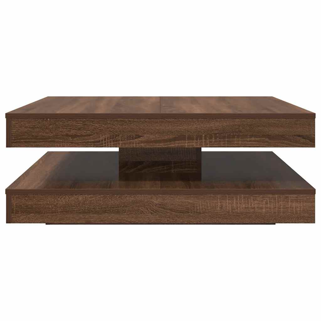 Coffee Table 360-Degree Rotatable Brown Oak 90x90x34.5 cm