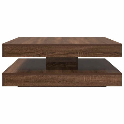 Coffee Table 360-Degree Rotatable Brown Oak 90x90x34.5 cm