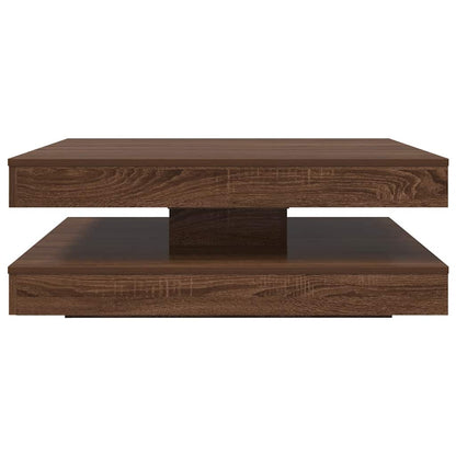 Coffee Table 360-Degree Rotatable Brown Oak 90x90x34.5 cm