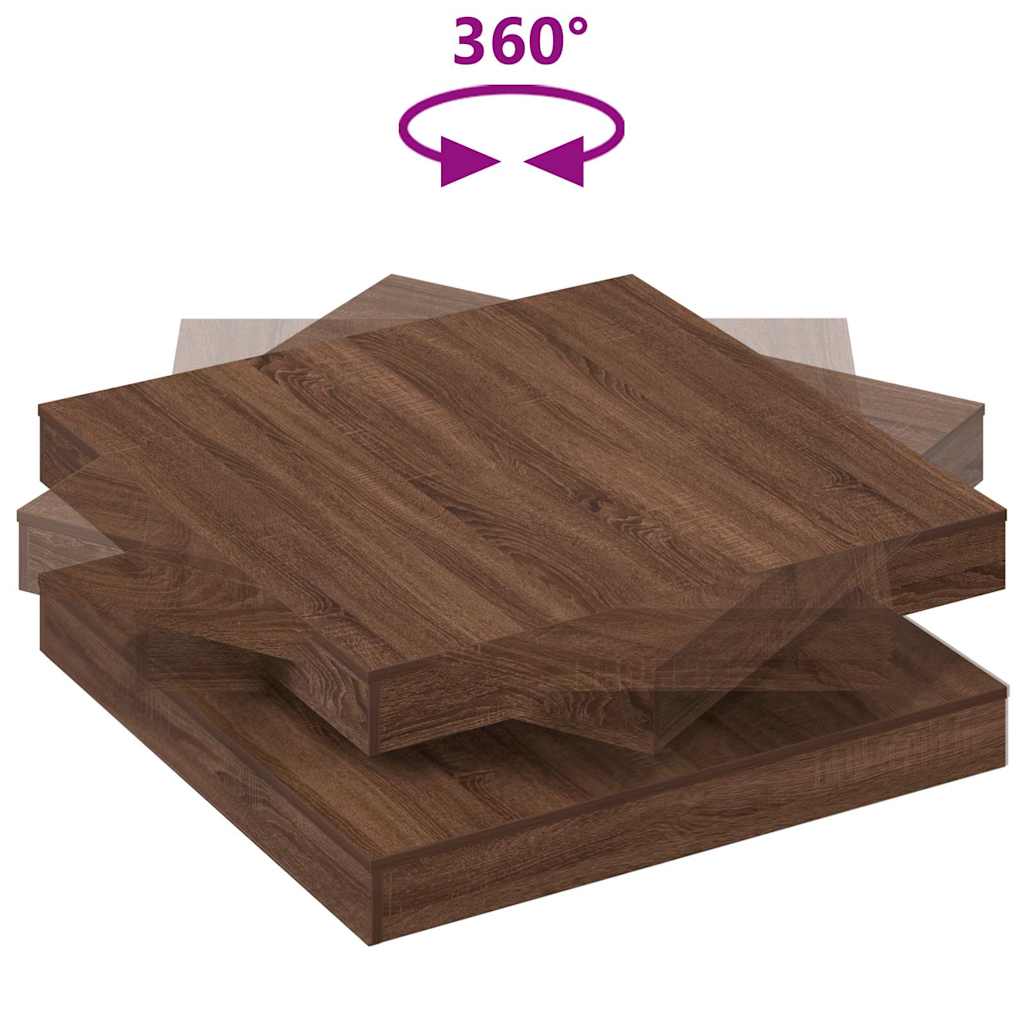 Coffee Table 360-Degree Rotatable Brown Oak 90x90x34.5 cm