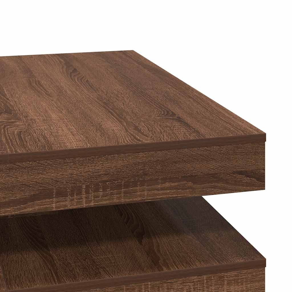 Coffee Table 360-Degree Rotatable Brown Oak 90x90x34.5 cm