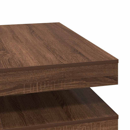 Coffee Table 360-Degree Rotatable Brown Oak 90x90x34.5 cm