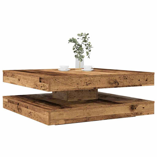 Coffee Table 360-Degree Rotatable Old Wood 90x90x34.5 cm