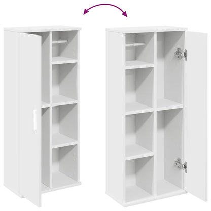 Bathroom Cabinet with Roll Holder White 39x22x90 cm