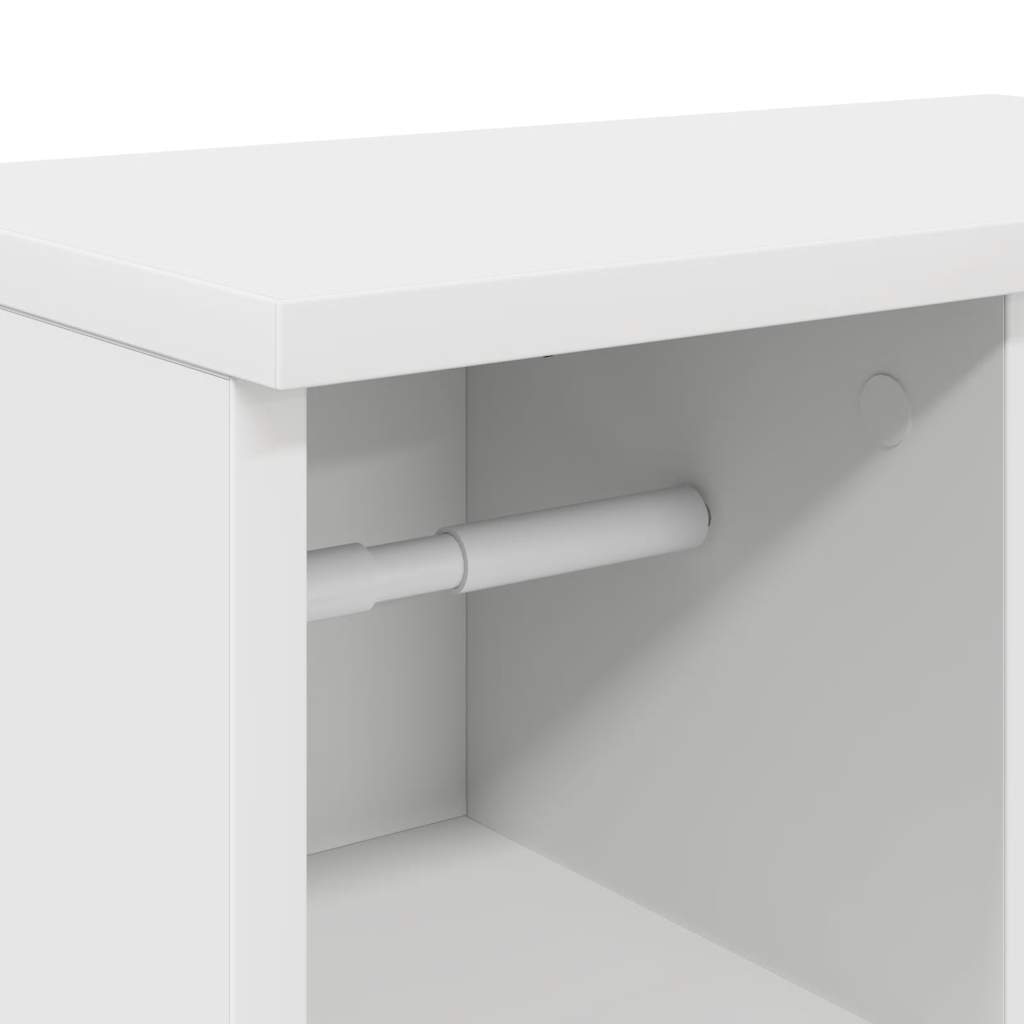 Bathroom Cabinet with Roll Holder White 39x22x90 cm