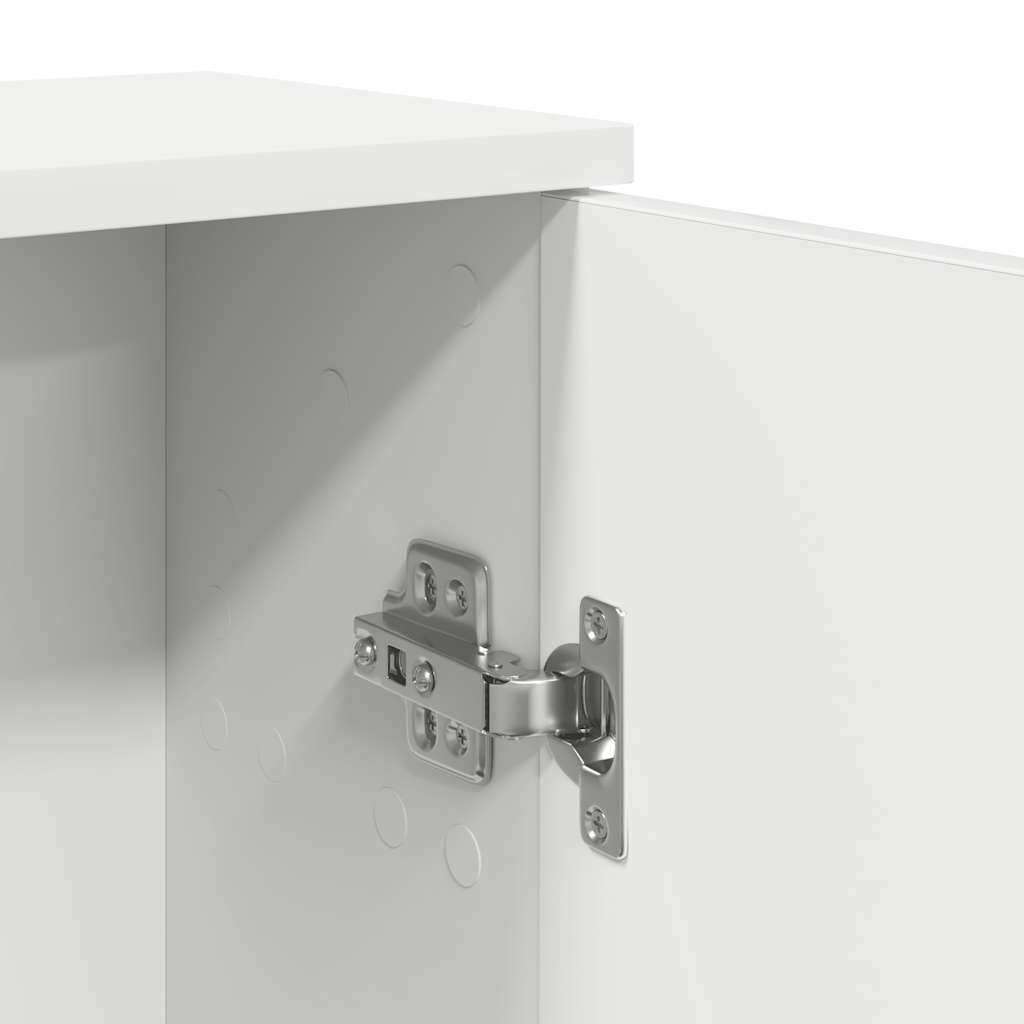 Bathroom Cabinet with Roll Holder White 39x22x90 cm