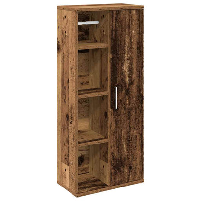 Bathroom Cabinet with Roll Holder Old Wood 39x22x90 cm