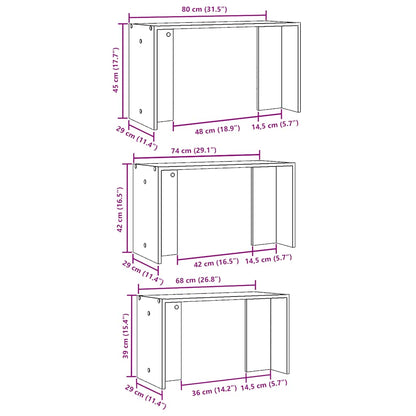 Nesting Tables 3 pcs White Engineered Wood