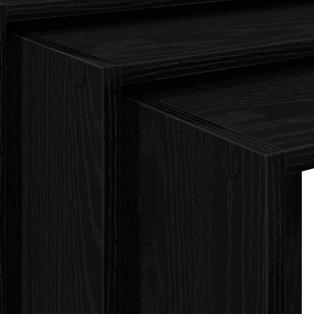 Nesting Tables 3 pcs Black Engineered Wood