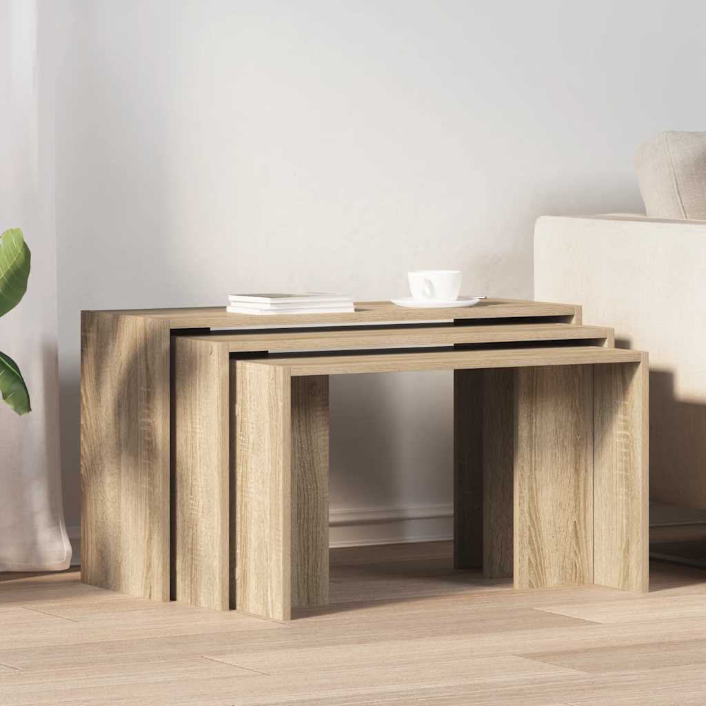 Nesting Tables 3 pcs Sonoma Oak Engineered Wood