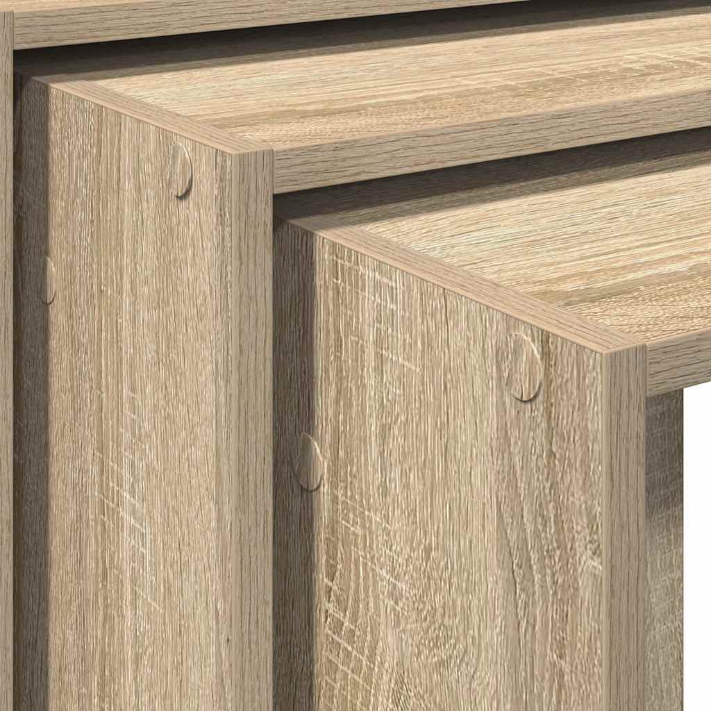 Nesting Tables 3 pcs Sonoma Oak Engineered Wood