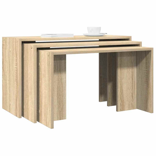 Nesting Tables 3 pcs Sonoma Oak Engineered Wood