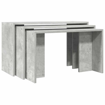 Nesting Tables 3 pcs Concrete Grey Engineered Wood