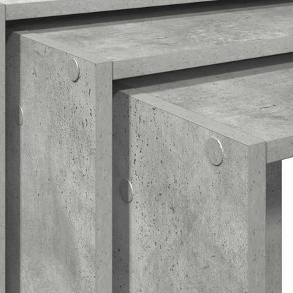 Nesting Tables 3 pcs Concrete Grey Engineered Wood